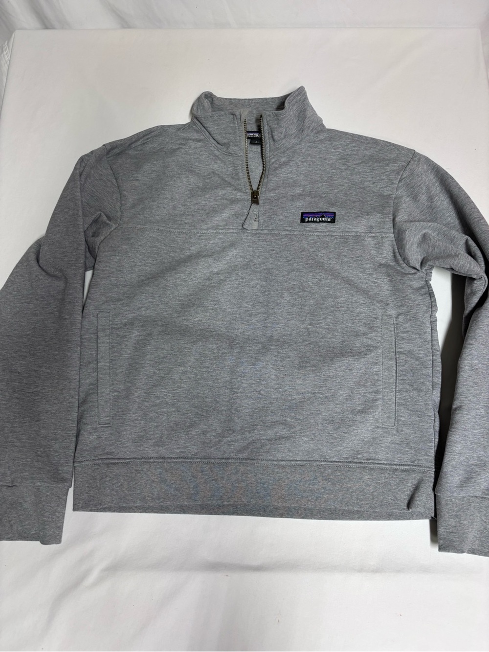 Patagonia Organic Cotton Quarter Zip Pullover Gray Women’s Small
